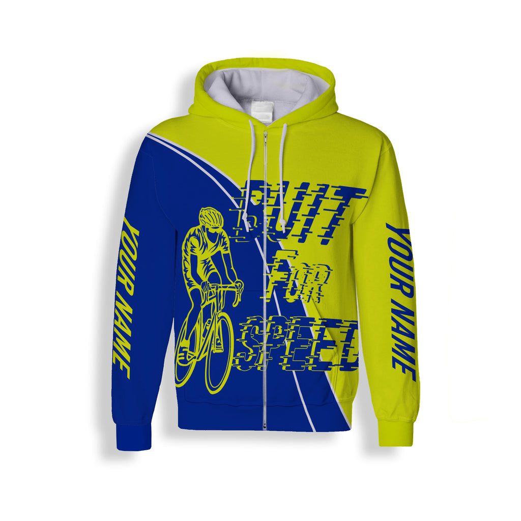 Buit For Speed Men's Personalized Cycling Zip Up Hoodie, Long Sleeve, and Hoodie