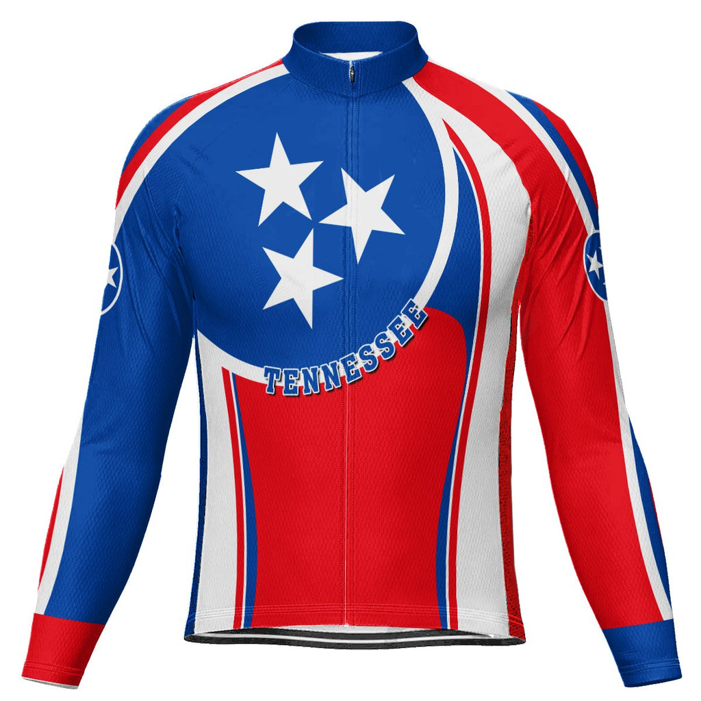 Customized Tennessee Winter Thermal Fleece Long Sleeve Cycling Jersey for Men