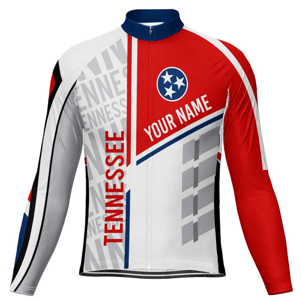 Customized Tennessee Winter Thermal Fleece Long Sleeve Cycling Jersey for Men