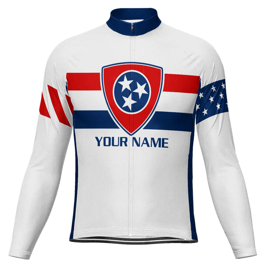 Customized Tennessee Winter Thermal Fleece Long Sleeve Cycling Jersey for Men