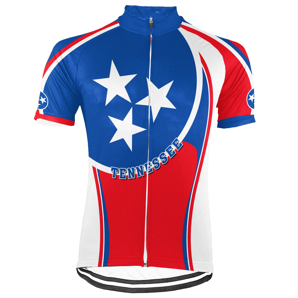 Customized Tennessee Winter Thermal Fleece Short Sleeve Cycling Jersey for Men
