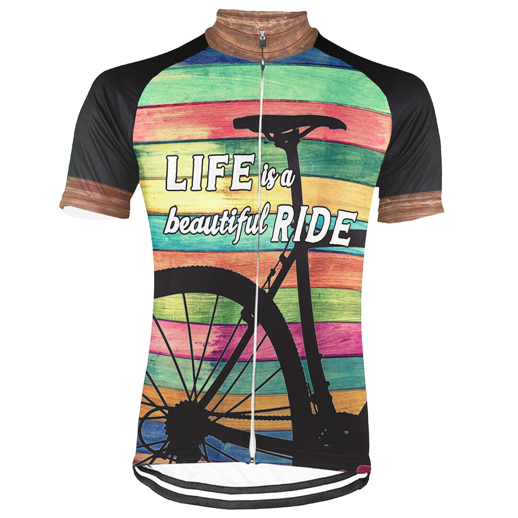Customized Life Is A Beautiful Ride Short Sleeve Cycling Jersey for Men