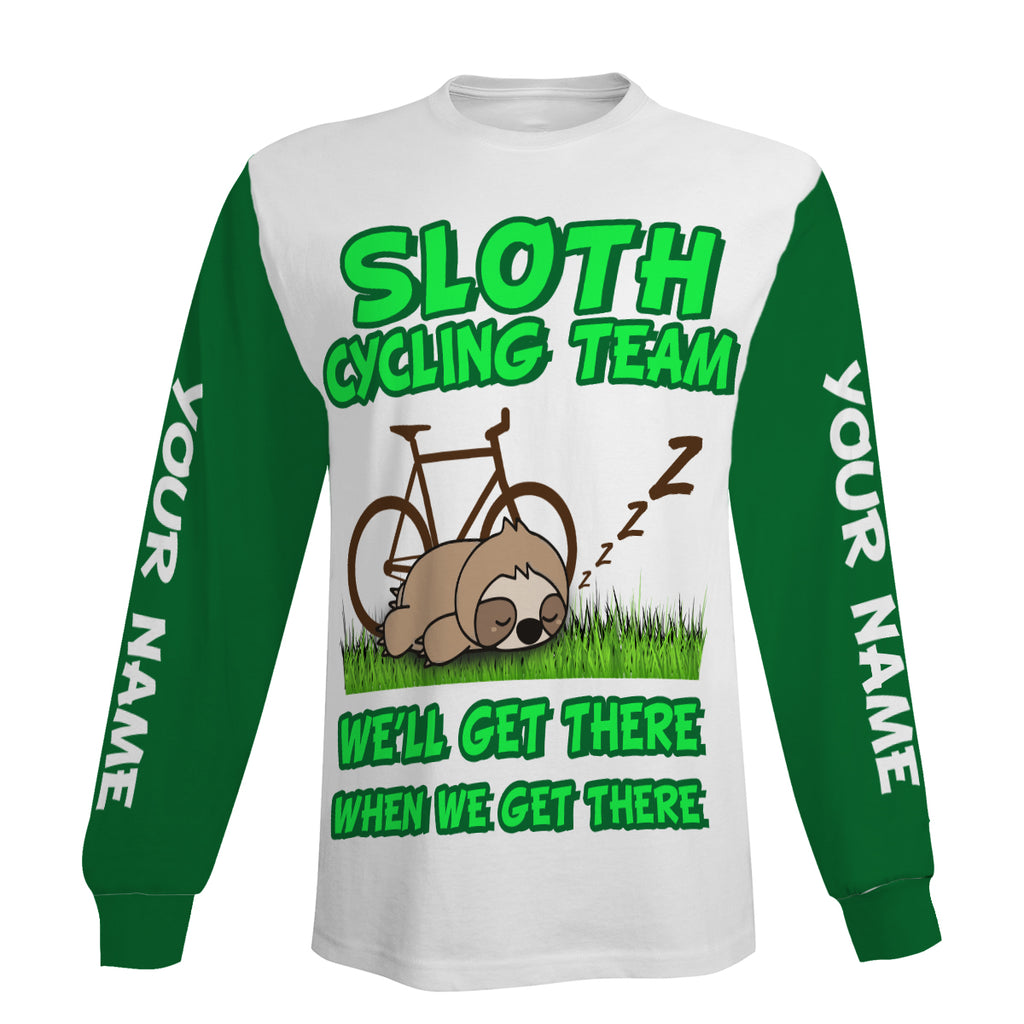 Sloth Cycling Team Men's Long Sleeve, Zip Up Hoodie, And Hoodie- High Quality Personalized Biking Jersey