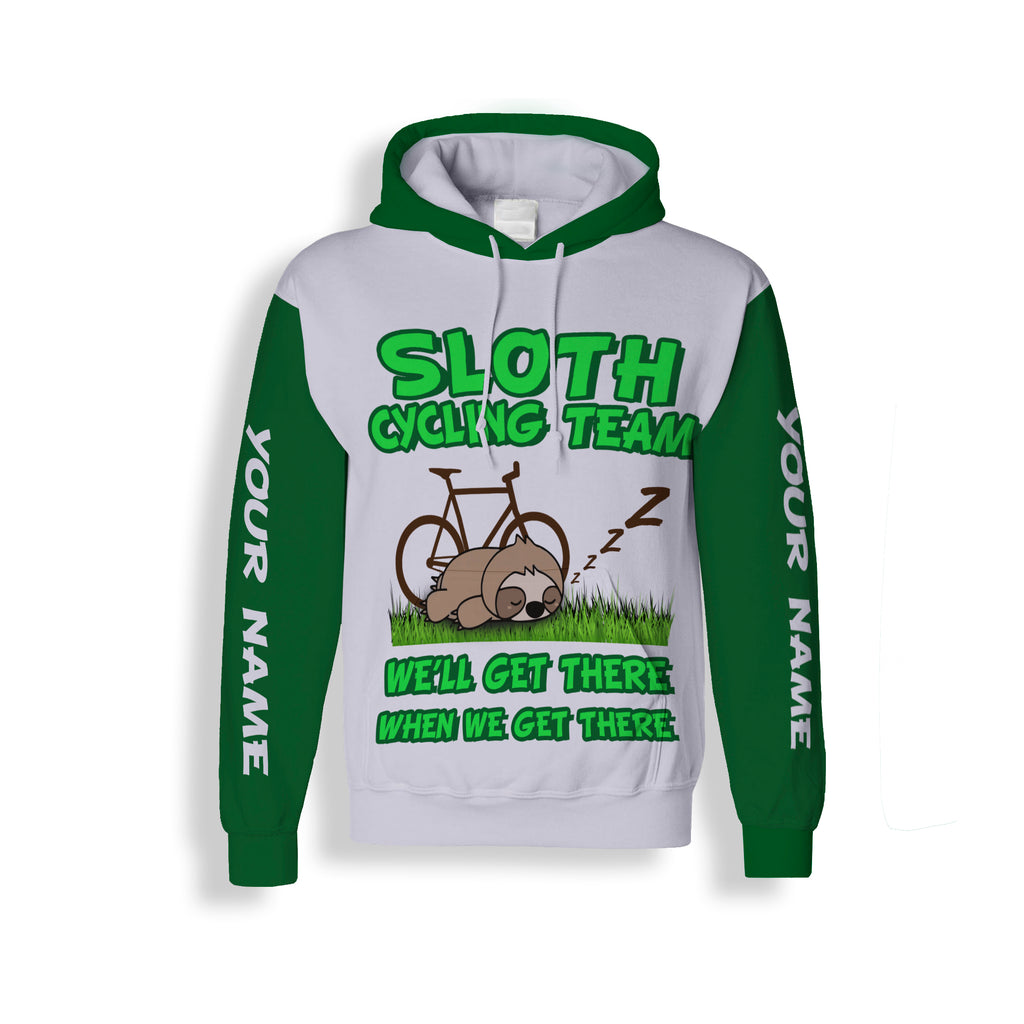 Sloth Cycling Team Men's Long Sleeve, Zip Up Hoodie, And Hoodie- High Quality Personalized Biking Jersey