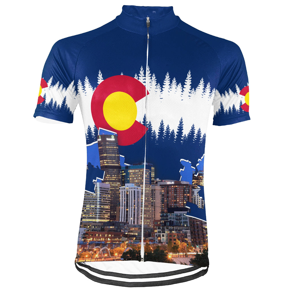 Customized Denver Winter Thermal Fleece Short Sleeve Cycling Jersey for Men