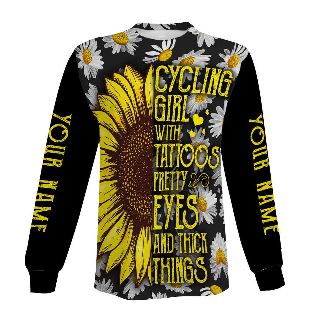 Cycling Girl With Tatoos Pretty Eyes And Thick Things Long Sleeve, Hoodie and Zip Up Hoodie- Personalized Jersey For Men