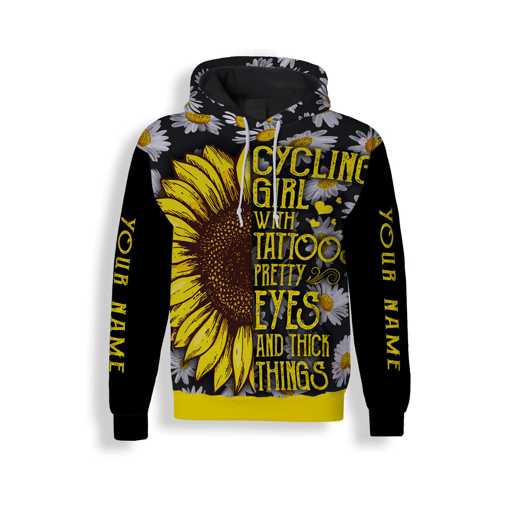 Cycling Girl With Tatoos Pretty Eyes And Thick Things Long Sleeve, Hoodie and Zip Up Hoodie- Personalized Jersey For Men
