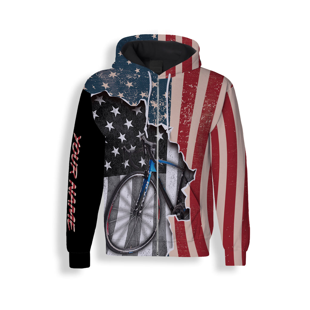 Personalized Cycling Long SLeeve, Hoodie and Zip Up Hoodie- Great Gift For Men
