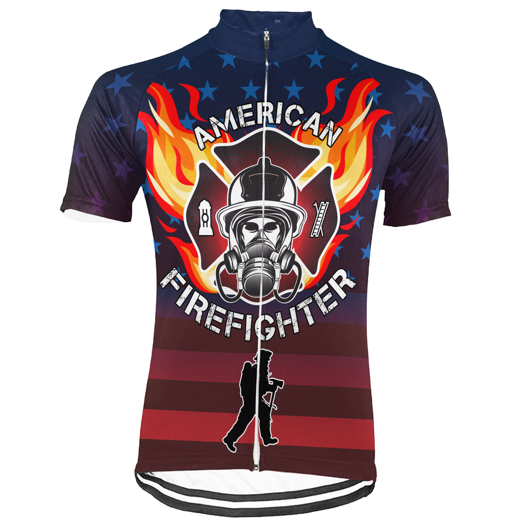 Customized Firefighter Short Sleeve Cycling Jersey for Men