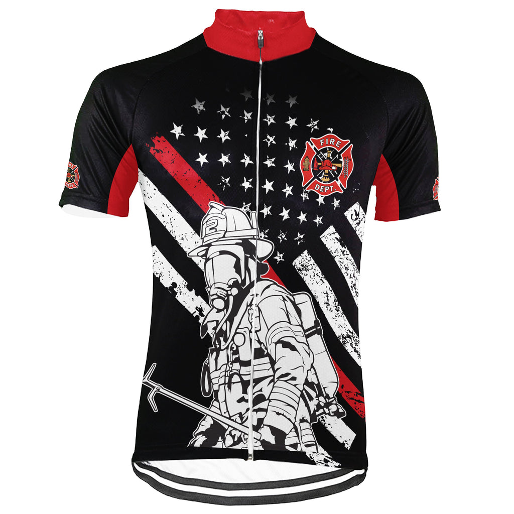 Customized Firefighter Short Sleeve Cycling Jersey for Men