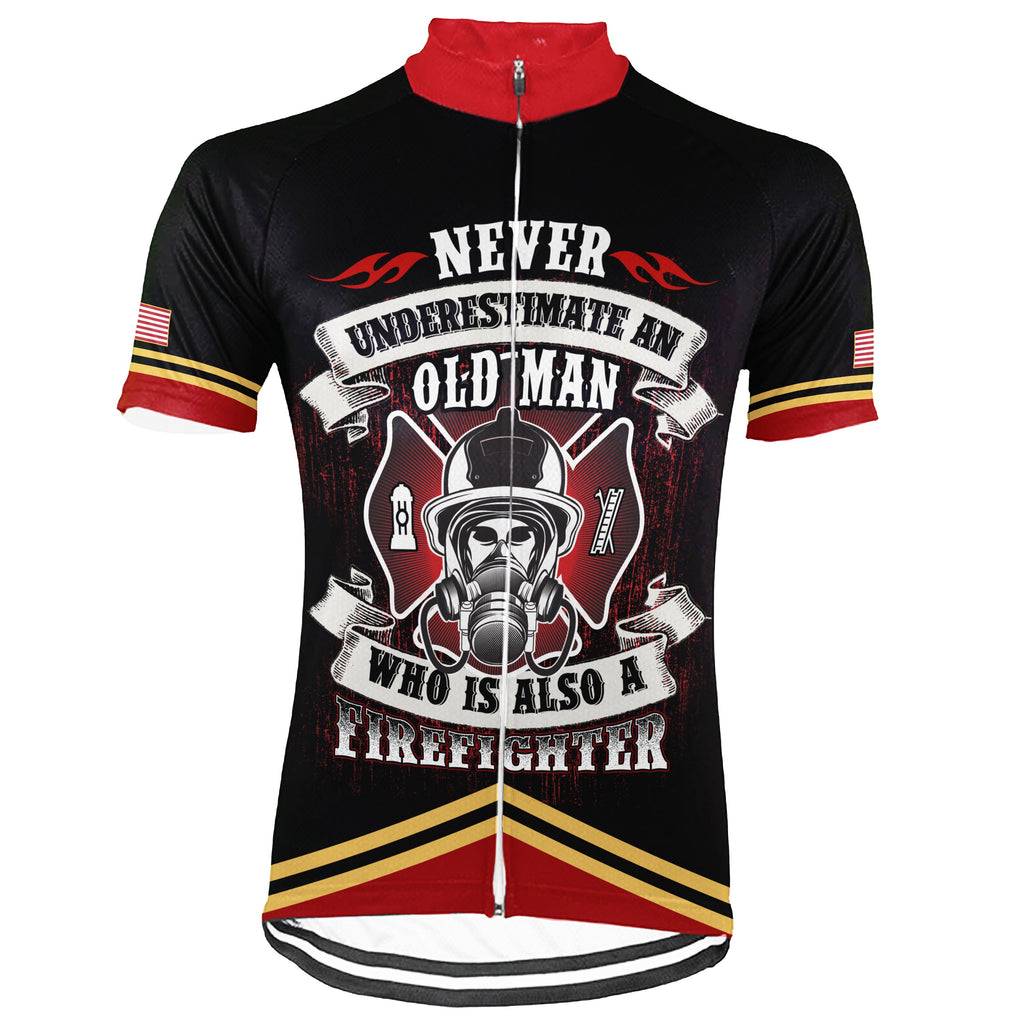 Customized Firefighter Short Sleeve Cycling Jersey for Men