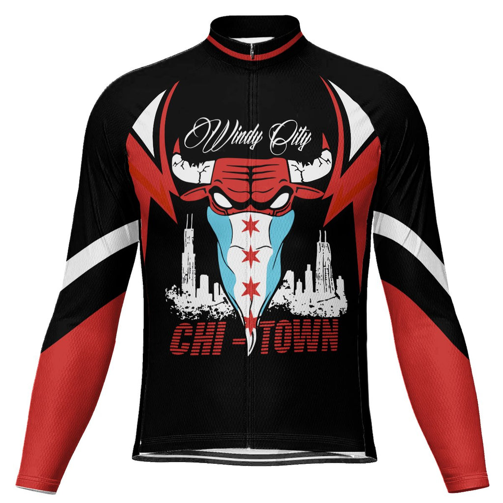 Customized Chicago Long Sleeve Cycling Jersey for Men