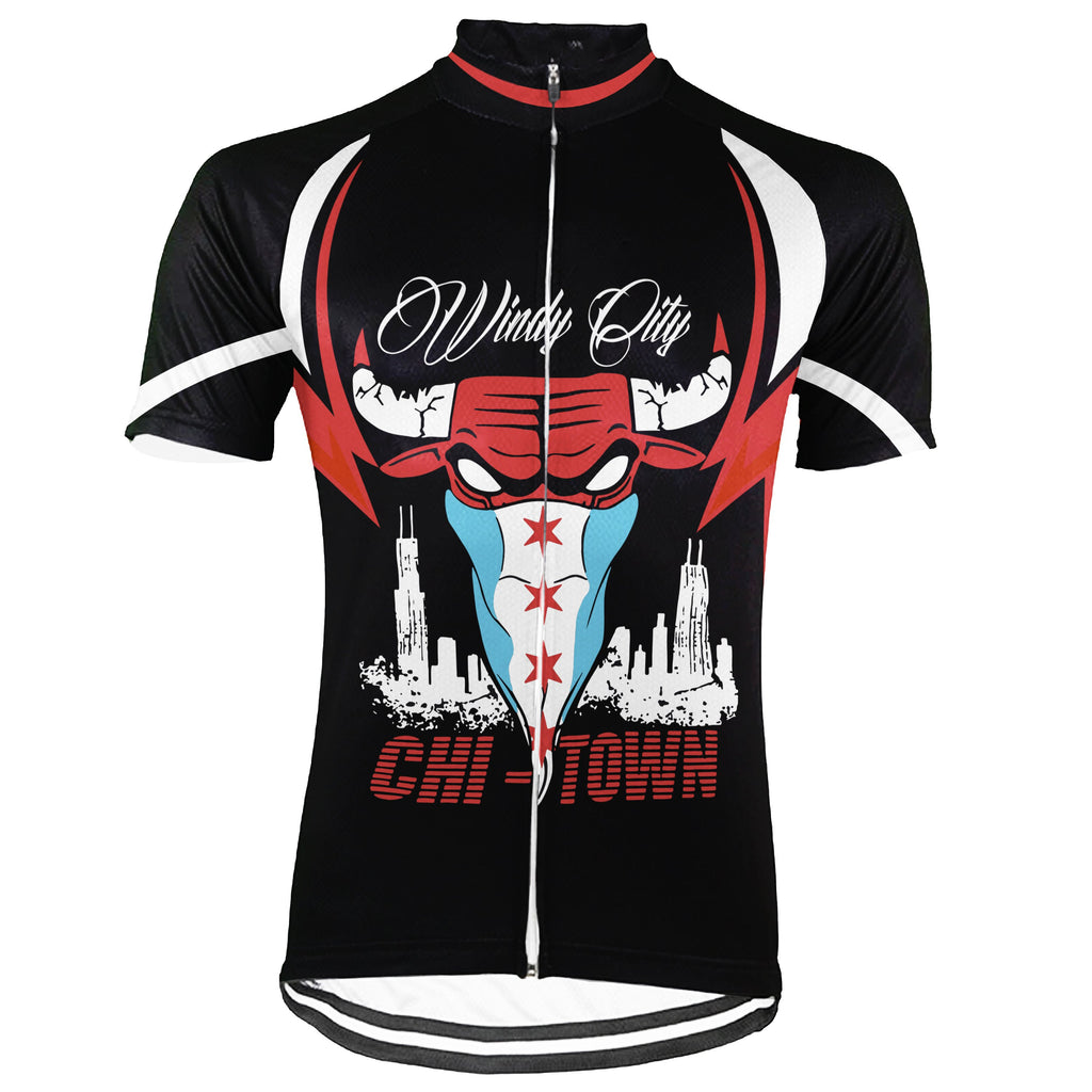 Customized Chicago Short Sleeve Cycling Jersey for Men