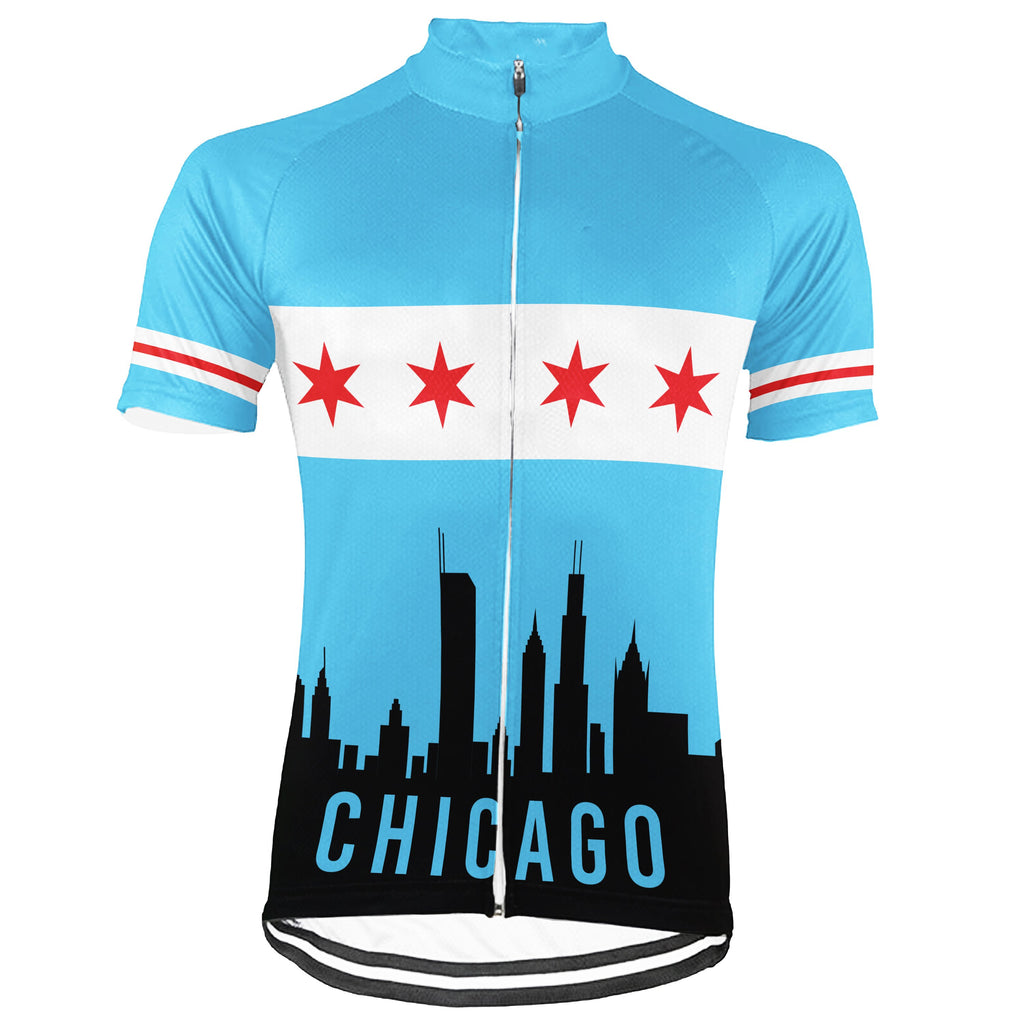 Customized Chicago Short Sleeve Cycling Jersey for Men