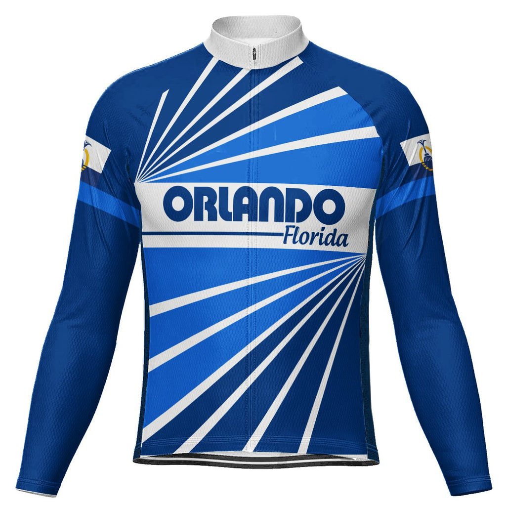 Customized Orlando Winter Thermal Fleece Long Sleeve Cycling Jersey for Men
