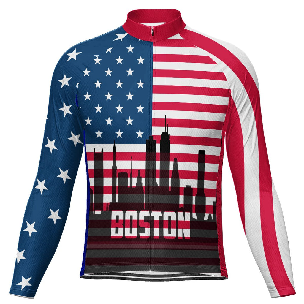 Customized Boston  Long Sleeve Cycling Jersey for Men