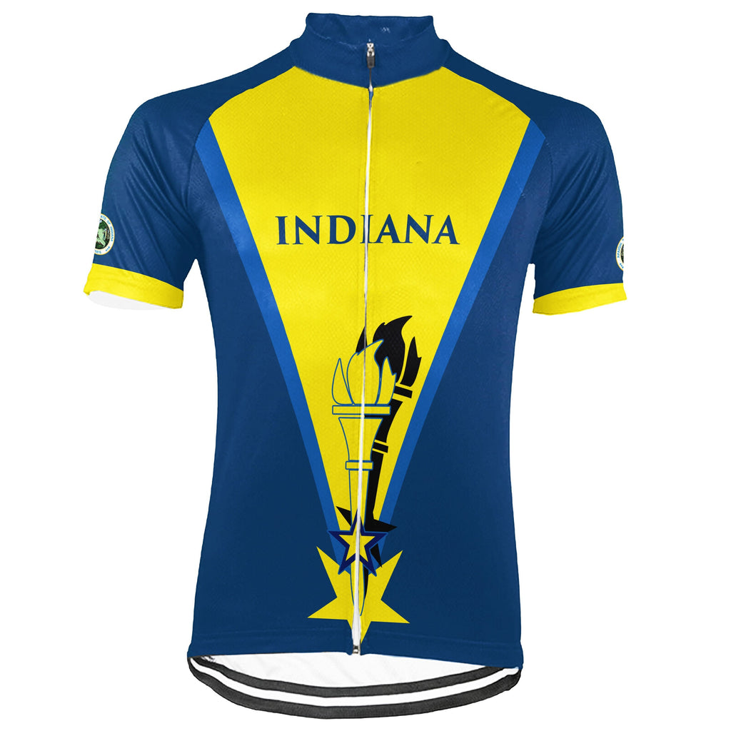 Customized Indiana Winter Thermal Fleece Short Sleeve Cycling Jersey for Men