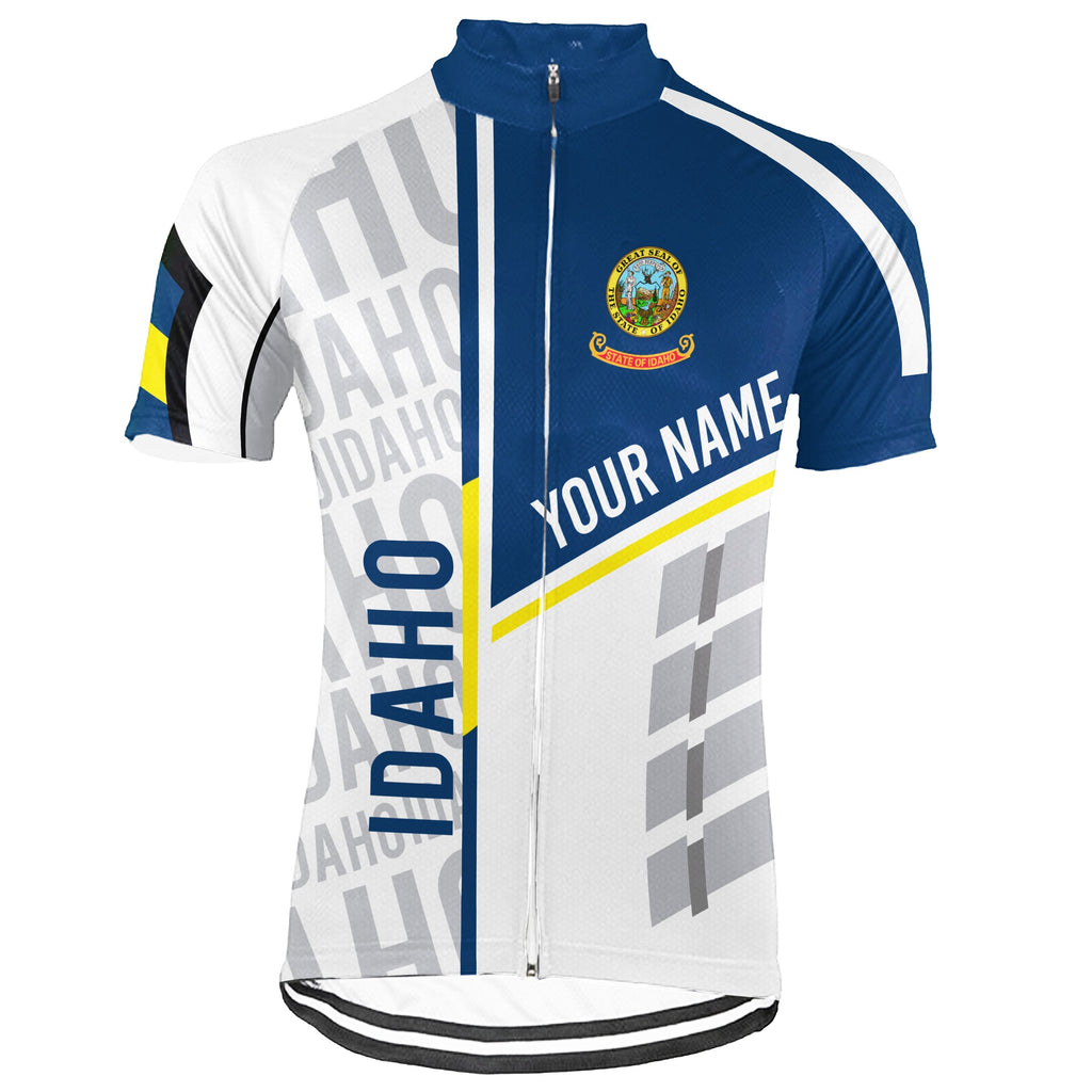 Customized Idaho Winter Thermal Fleece Short Sleeve Cycling Jersey for Men