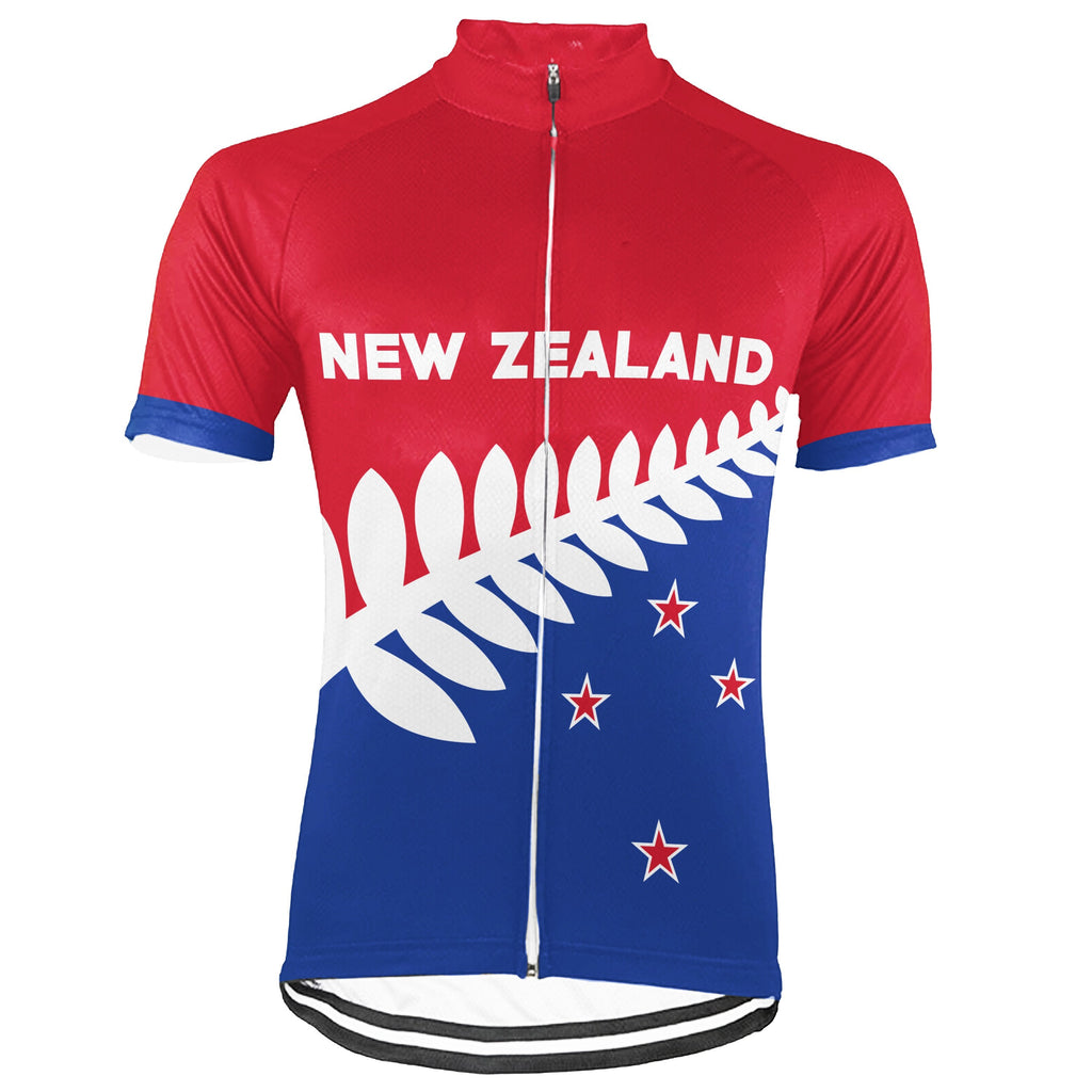Customized New Zealand Winter Thermal Fleece Short Sleeve Cycling Jersey for Men