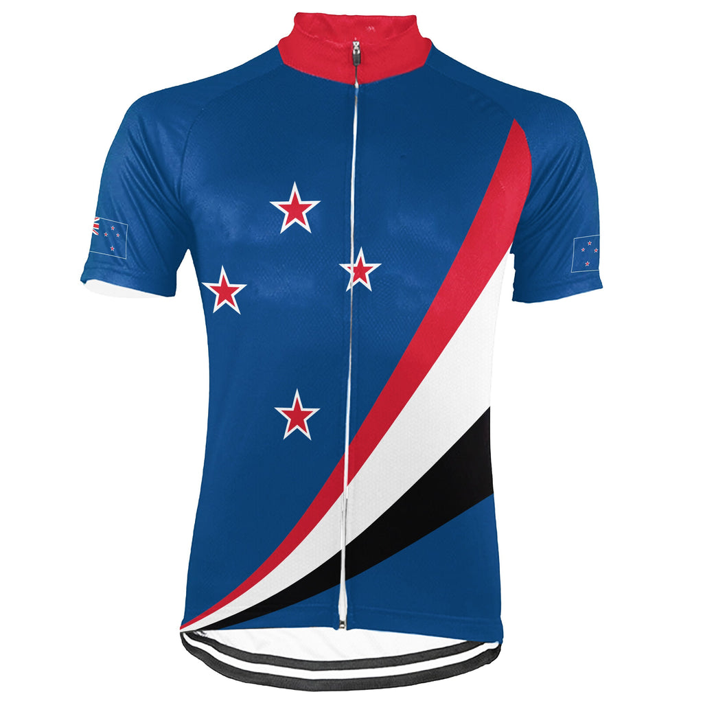 Customized New Zealand Winter Thermal Fleece Short Sleeve Cycling Jersey for Men