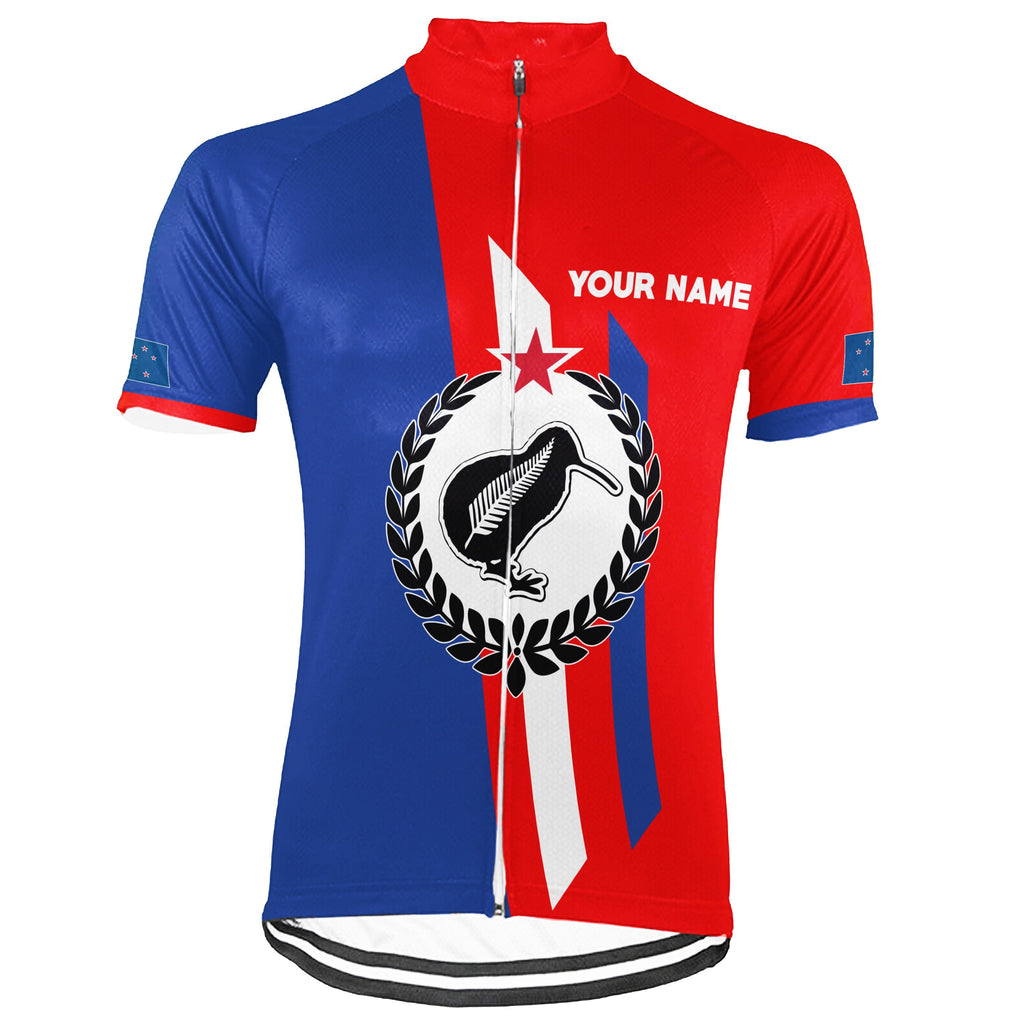 Customized New Zealand Winter Thermal Fleece Short Sleeve Cycling Jersey for Men