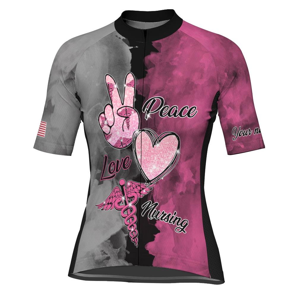 Customized Nurse Short Sleeve Cycling Jersey for Women