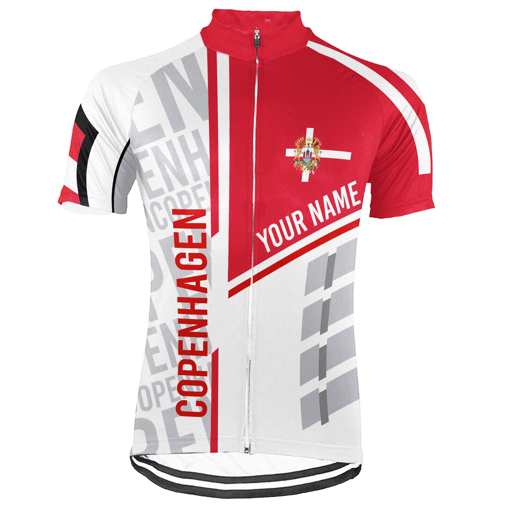 Customized Copenhagen Winter Thermal Fleece Short Sleeve Cycling Jersey for Men