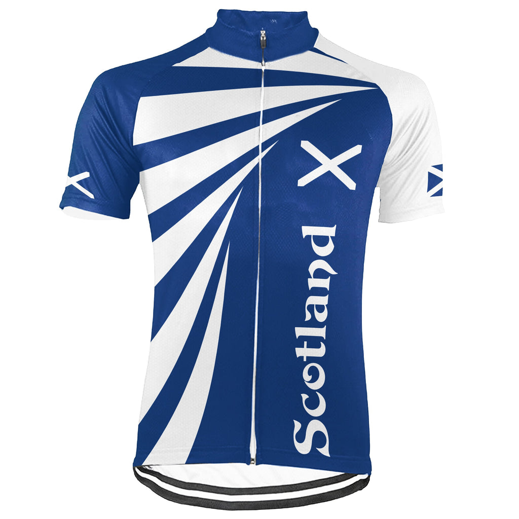 Customized Scotland Winter Thermal Fleece Short Sleeve Cycling Jersey for Men