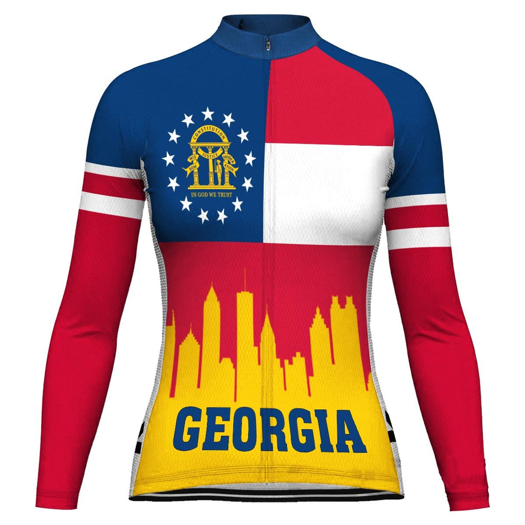 Customized Georgia  Long Sleeve Cycling Jersey For Women