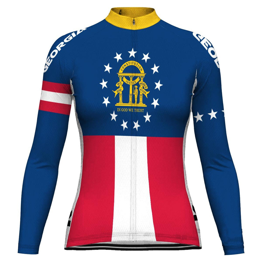 Customized Georgia  Long Sleeve Cycling Jersey For Women