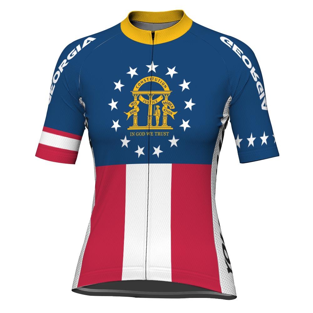 Customized Georgia Short Sleeve Cycling Jersey For Women