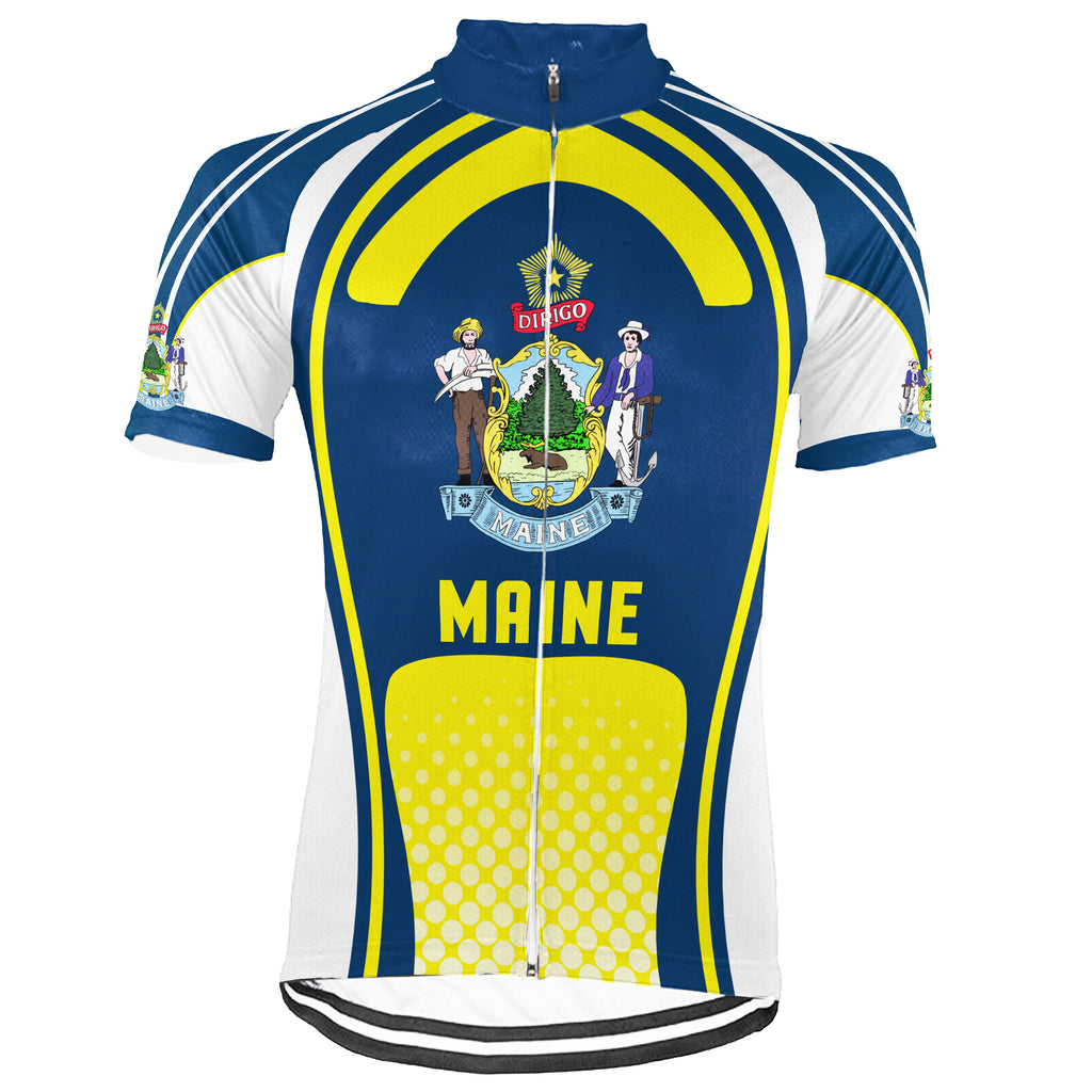 Customized Maine Short Sleeve Cycling Jersey for Men