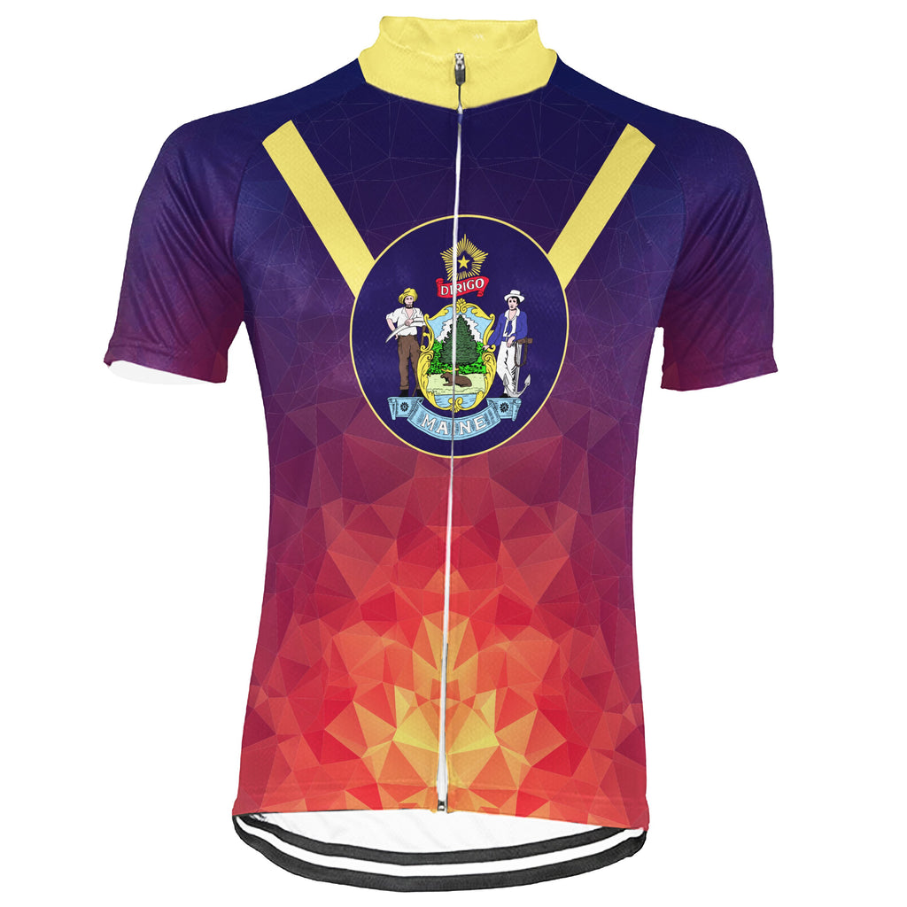 Customized Maine Short Sleeve Cycling Jersey for Men