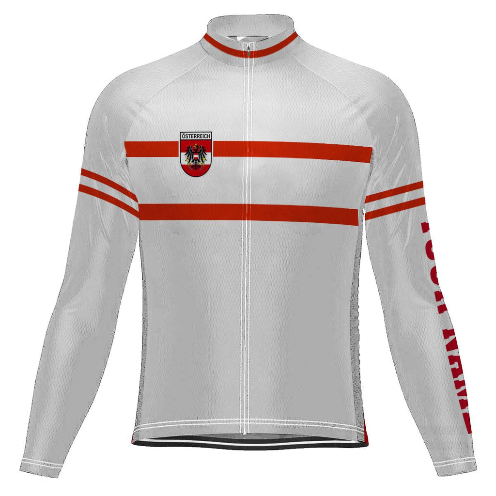 Customized Austria Winter Thermal Fleece Long Sleeve Cycling Jersey for Men