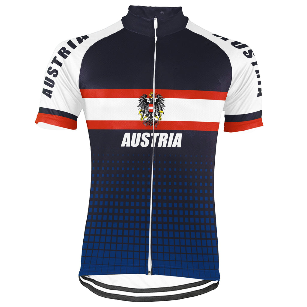 Customized Austria Winter Thermal Fleece Short Sleeve Cycling Jersey for Men