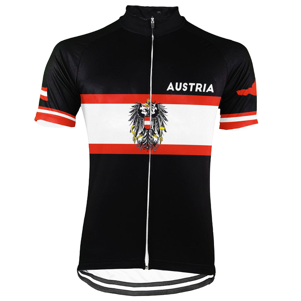 Customized Austria Winter Thermal Fleece Short Sleeve Cycling Jersey for Men