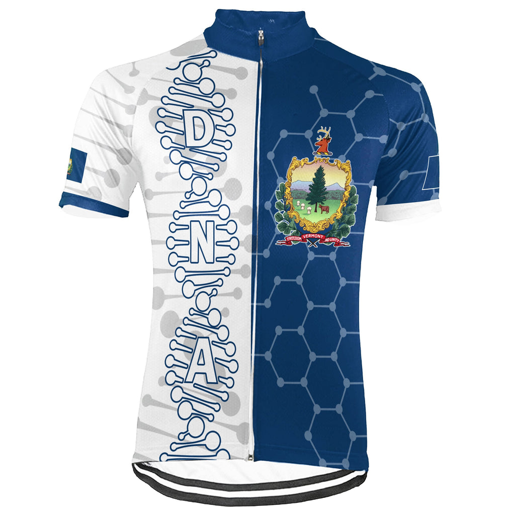 Customized Vermont Winter Thermal Fleece Short Sleeve Cycling Jersey for Men