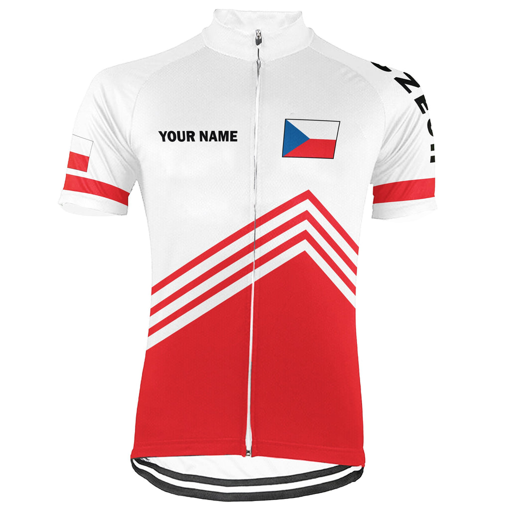 Customized Czech Winter Thermal Fleece Short Sleeve Cycling Jersey for Men