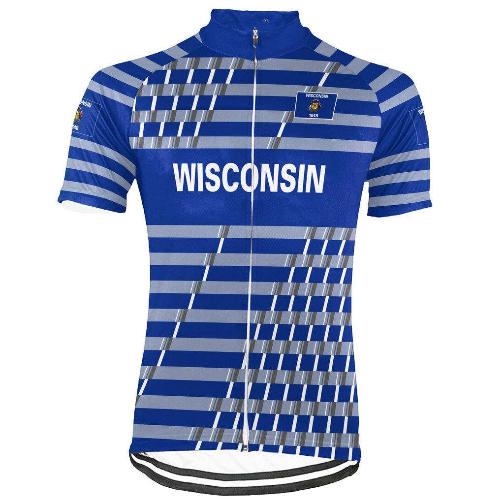 Customized Wisconsin Short Sleeve Cycling Jersey for Men
