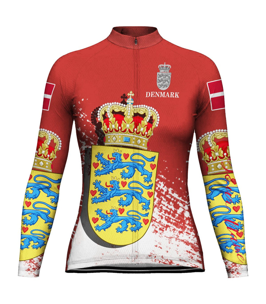 Customized Denmark Long Sleeve Cycling Jersey for Women