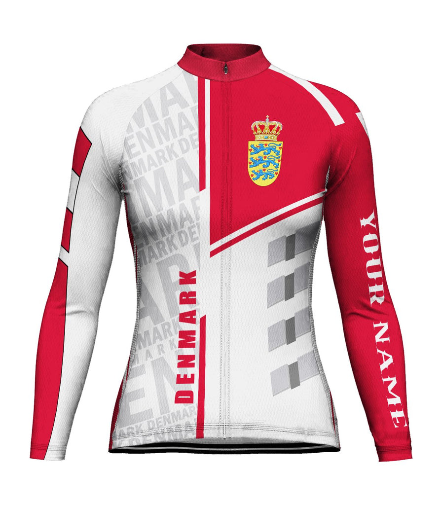 Customized Denmark Long Sleeve Cycling Jersey for Women
