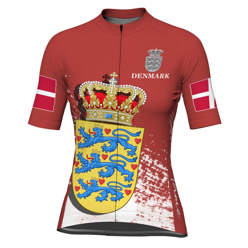 Customized Denmark Short Sleeve Cycling Jersey for Women