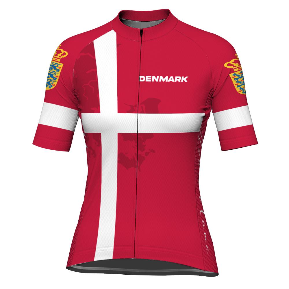 Customized Denmark Short Sleeve Cycling Jersey for Women