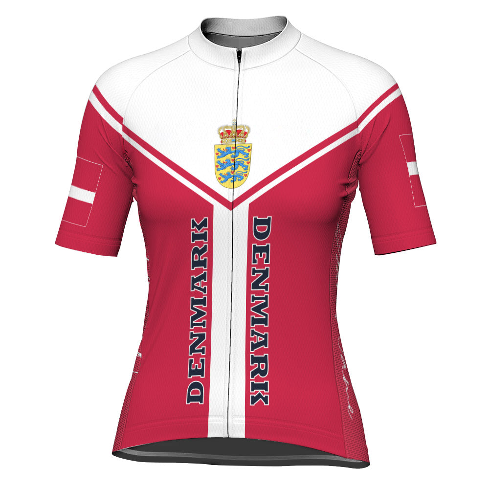Customized Denmark Short Sleeve Cycling Jersey for Women