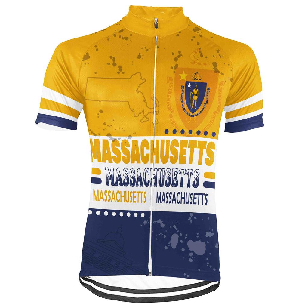 Customized Massachusetts Short Sleeve Cycling Jersey for Men