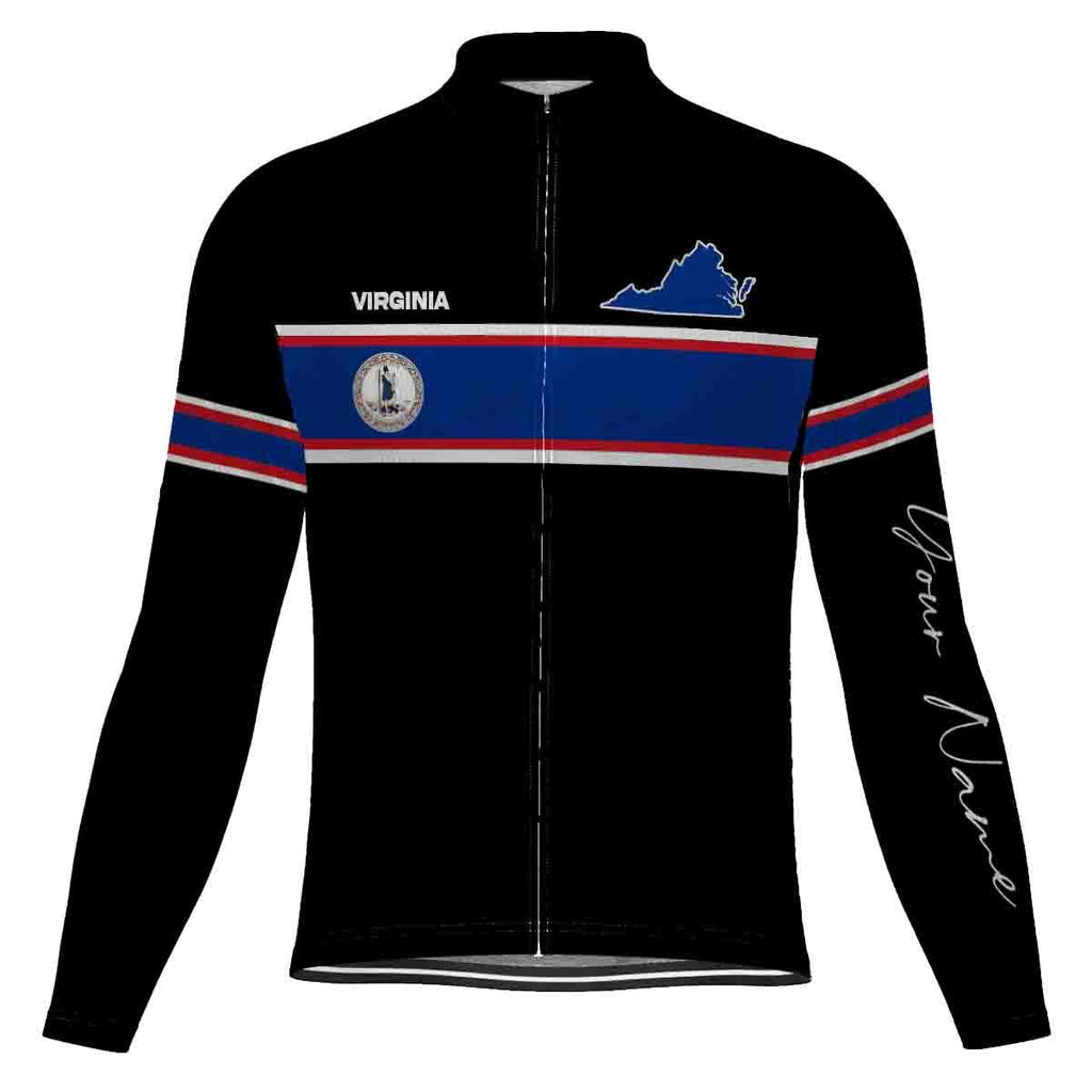Customized Virginia Long Sleeve Cycling Jersey for Men