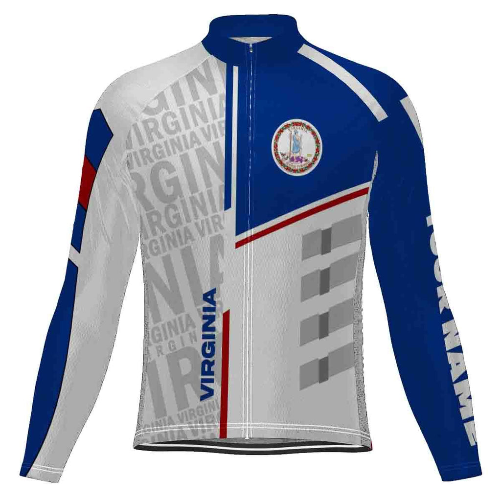 Customized Virginia Long Sleeve Cycling Jersey for Men