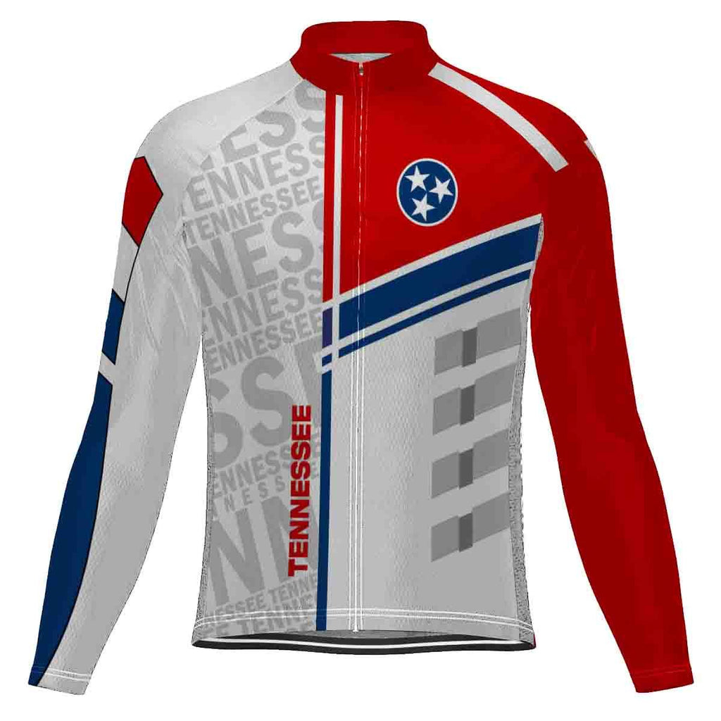 Customized Tennessee Winter Thermal Fleece Long Sleeve Cycling Jersey for Men
