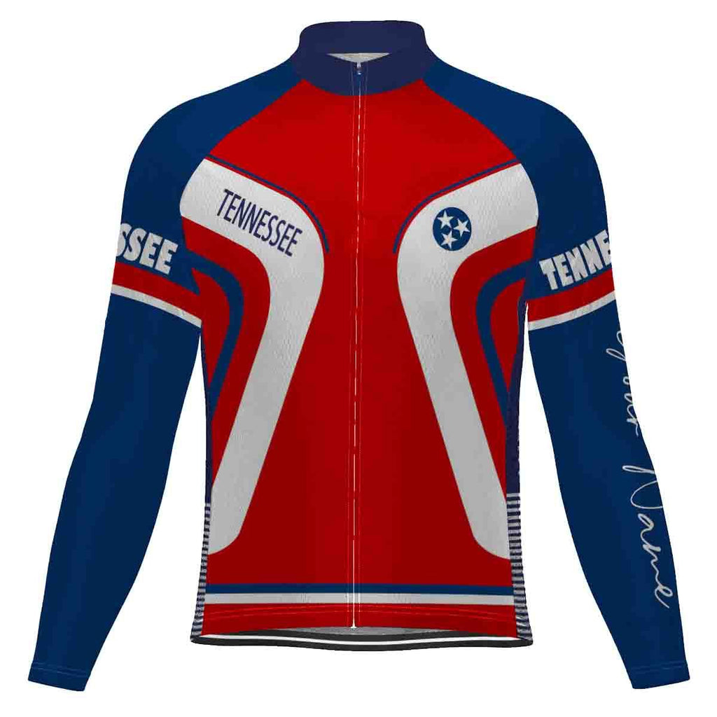 Customized Tennessee Winter Thermal Fleece Long Sleeve Cycling Jersey for Men