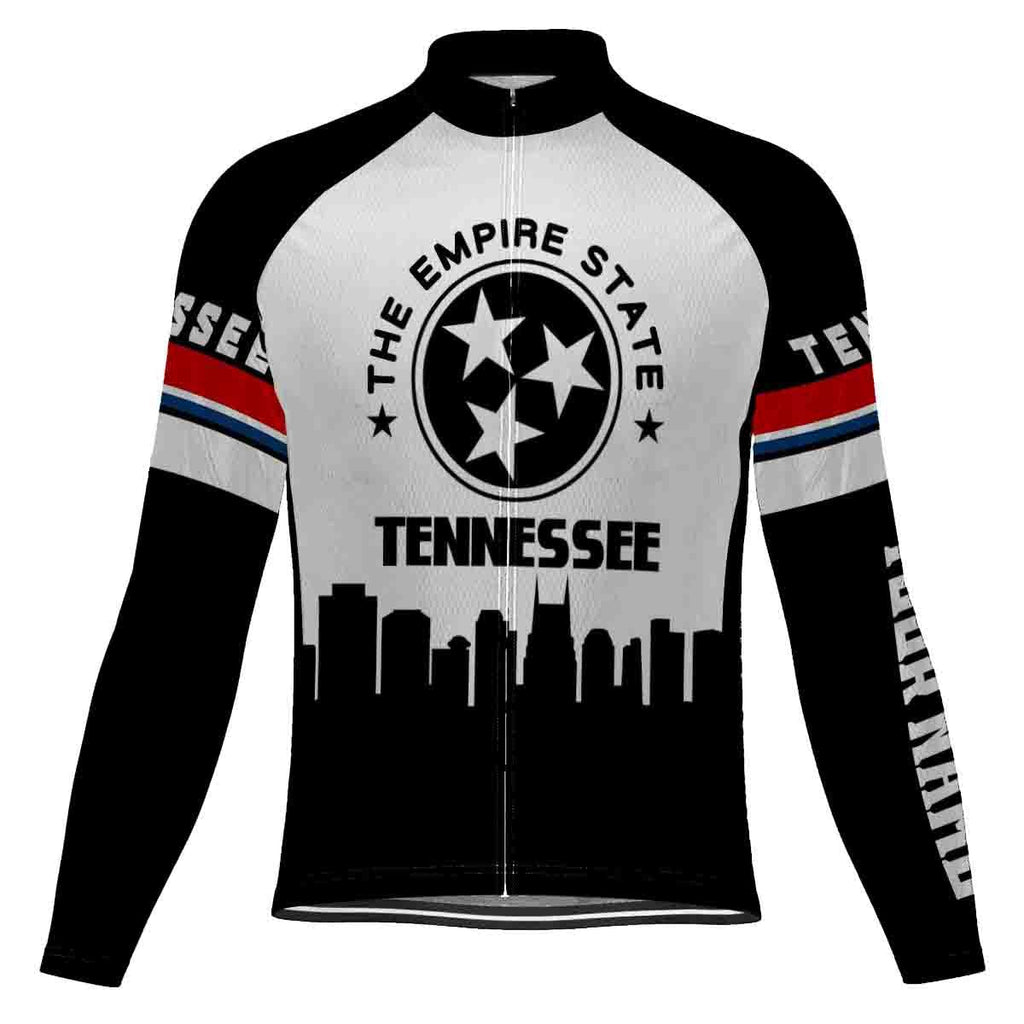 Customized Tennessee Winter Thermal Fleece Long Sleeve Cycling Jersey for Men